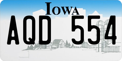 IA license plate AQD554