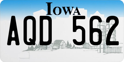 IA license plate AQD562