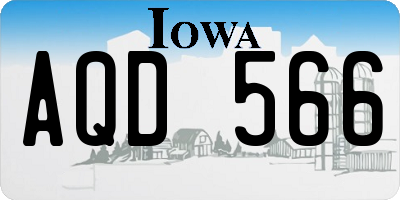 IA license plate AQD566