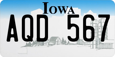 IA license plate AQD567