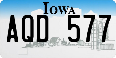 IA license plate AQD577
