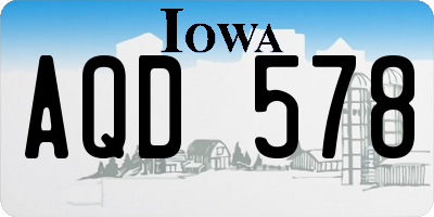 IA license plate AQD578