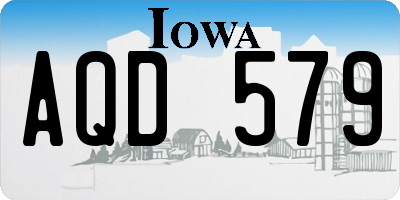 IA license plate AQD579