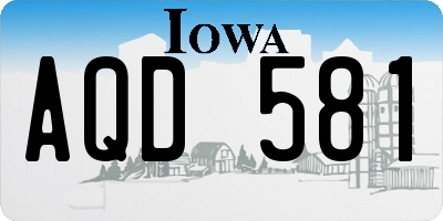 IA license plate AQD581