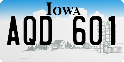 IA license plate AQD601