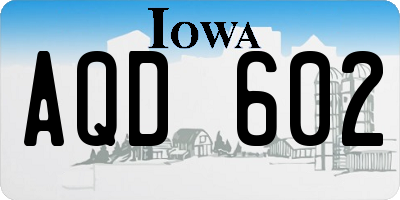IA license plate AQD602