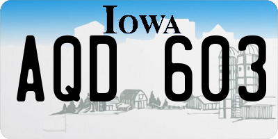 IA license plate AQD603