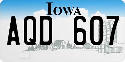 IA license plate AQD607