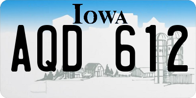 IA license plate AQD612