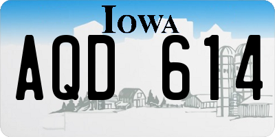 IA license plate AQD614