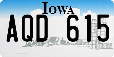 IA license plate AQD615
