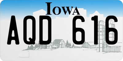 IA license plate AQD616