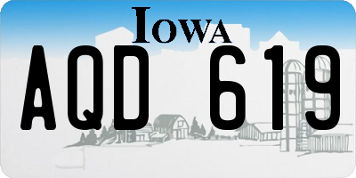 IA license plate AQD619