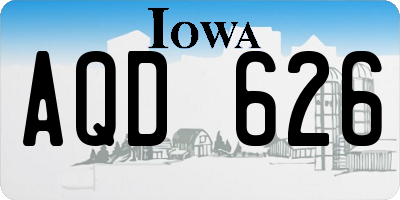 IA license plate AQD626