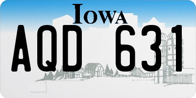 IA license plate AQD631