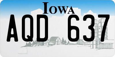 IA license plate AQD637