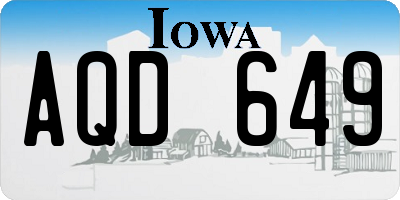 IA license plate AQD649