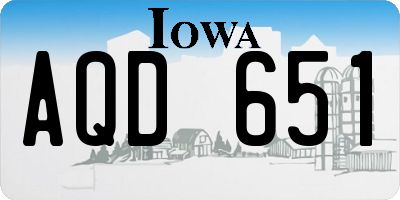 IA license plate AQD651
