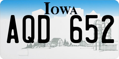 IA license plate AQD652