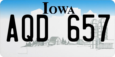 IA license plate AQD657