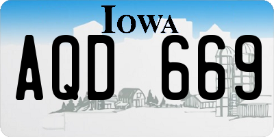 IA license plate AQD669