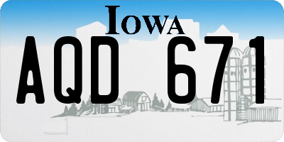 IA license plate AQD671