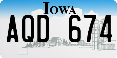 IA license plate AQD674