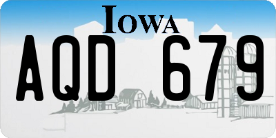IA license plate AQD679