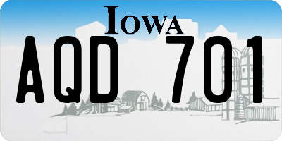 IA license plate AQD701