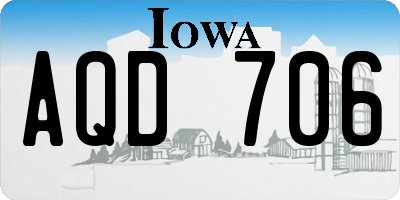IA license plate AQD706