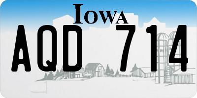 IA license plate AQD714