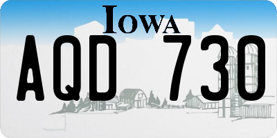 IA license plate AQD730