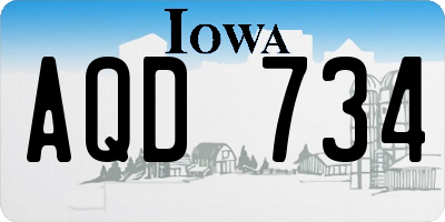 IA license plate AQD734