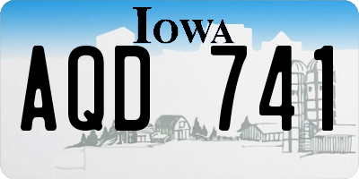 IA license plate AQD741