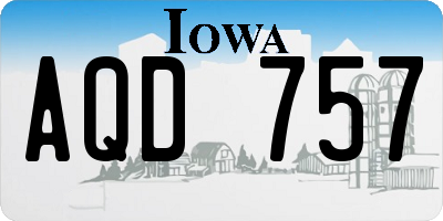 IA license plate AQD757
