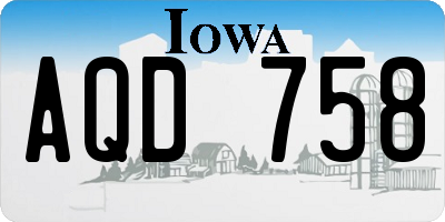 IA license plate AQD758