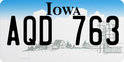 IA license plate AQD763