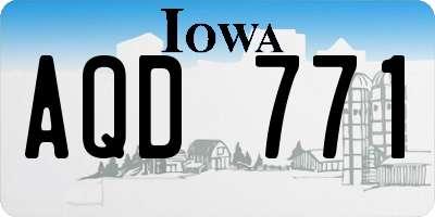 IA license plate AQD771