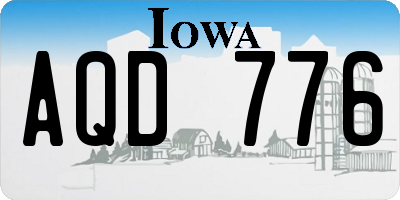 IA license plate AQD776