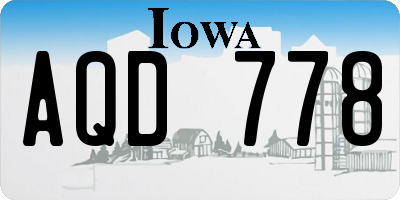 IA license plate AQD778