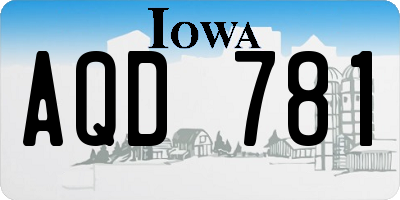 IA license plate AQD781