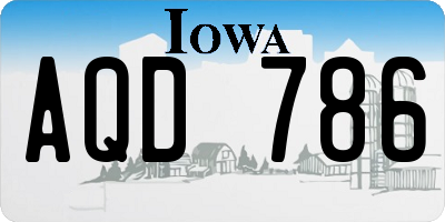 IA license plate AQD786