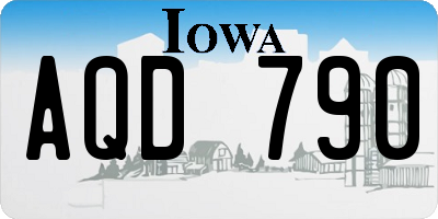 IA license plate AQD790