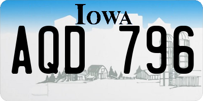 IA license plate AQD796