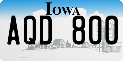 IA license plate AQD800