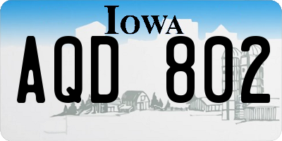 IA license plate AQD802