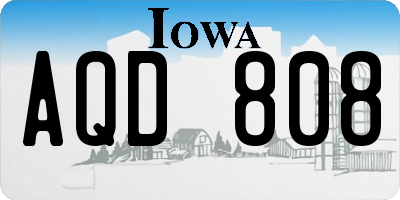 IA license plate AQD808