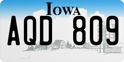 IA license plate AQD809