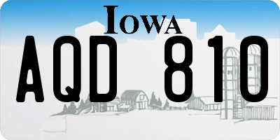 IA license plate AQD810