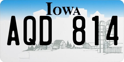 IA license plate AQD814
